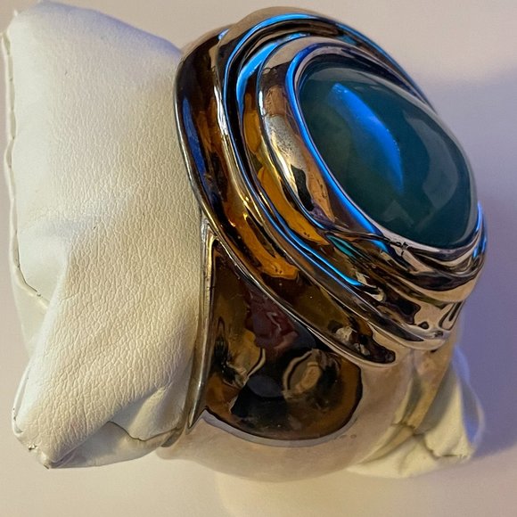 RLM Studio Brass 925 Sterling and Brass Large Cuff Bracelet - Picture 2 of 3